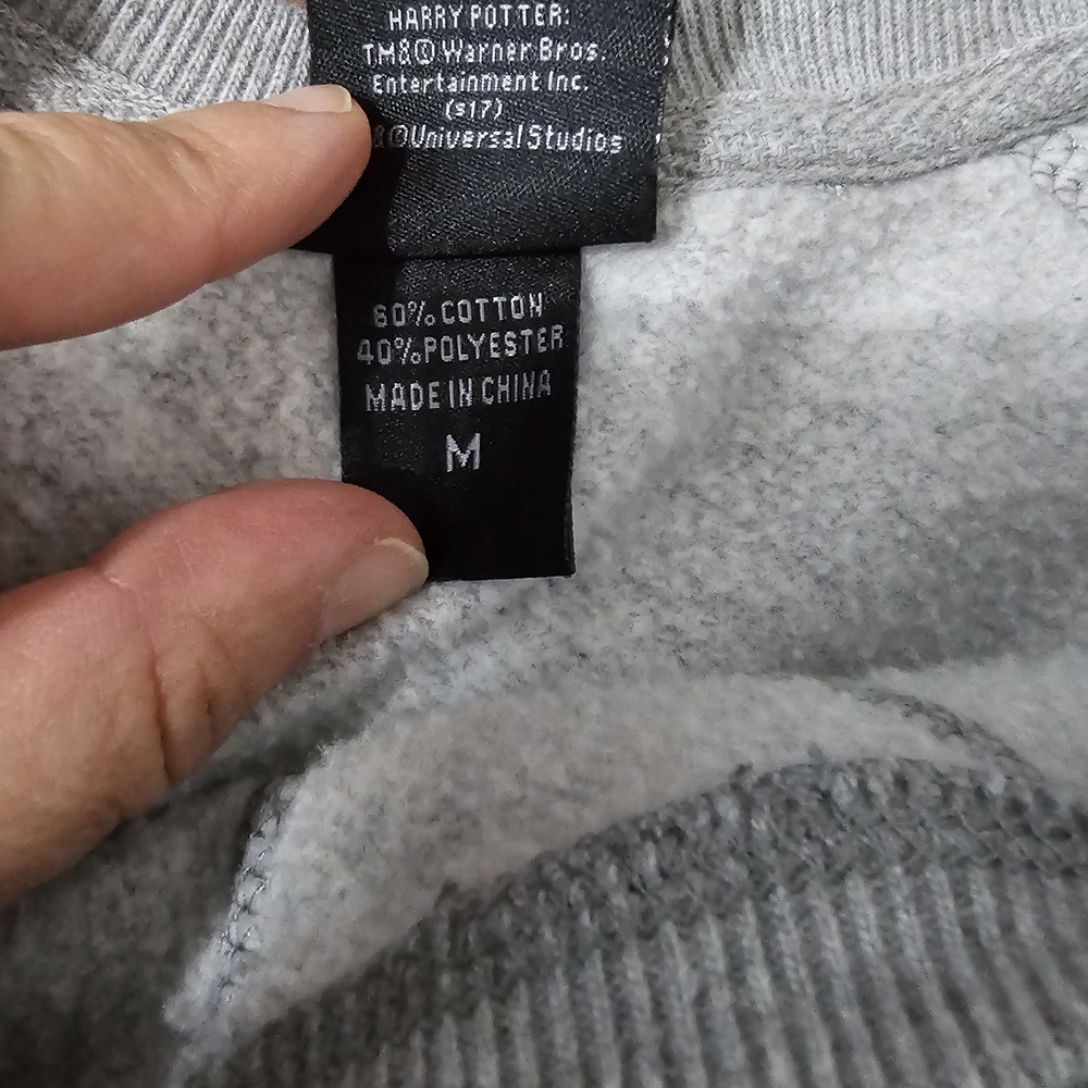 Hufflepuff Grey Crewneck Sweatshirt with Yellow Logo - Picture 3 of 3